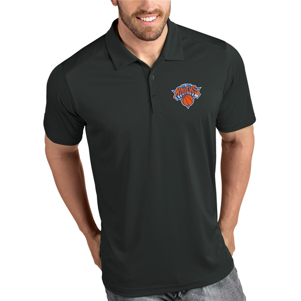 Men's New York Knicks Antigua Black Legacy Pique Polo Men's New York Knicks Antigua Black Legacy Pique Polo