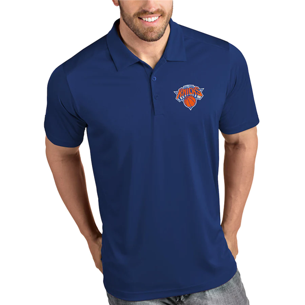 Men's New York Knicks Antigua Blue Legacy Pique Polo Men's New York Knicks Antigua Blue Legacy Pique Polo