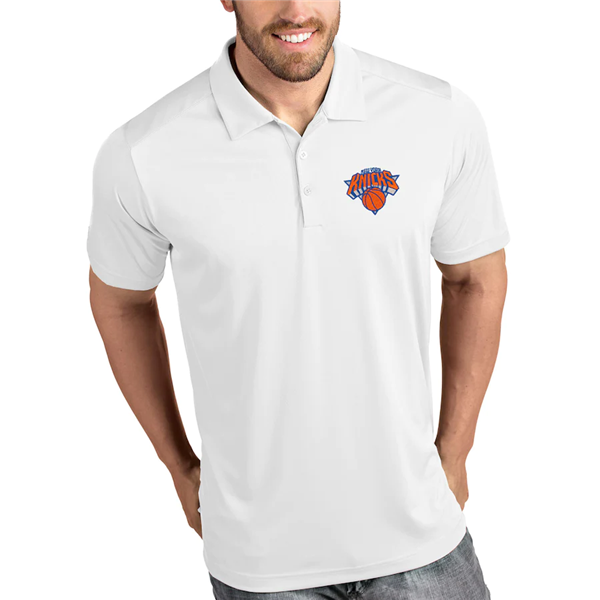 Men's New York Knicks Antigua White Legacy Pique Polo Men's New York Knicks Antigua White Legacy Pique Polo