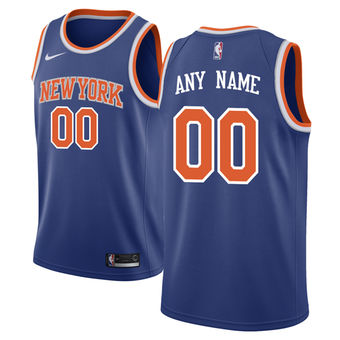 Men's New York Knicks Blue Custom Jersey Men's New York Knicks Blue Custom Jersey