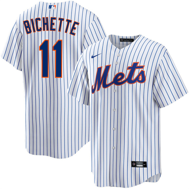 Men's New York Mets #11 Bo Bichette 2026 White Cool Base Stitched Baseball Jersey Men's New York Mets #11 Bo Bichette 2026 White Cool Base Stitched Baseball Jersey