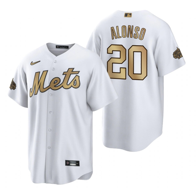 Men's New York Mets #20 Pete Alonso 2022 All-Star White Cool Base Stitched Baseball Jersey Men's New York Mets #20 Pete Alonso 2022 All-Star White Cool Base Stitched Baseball Jersey