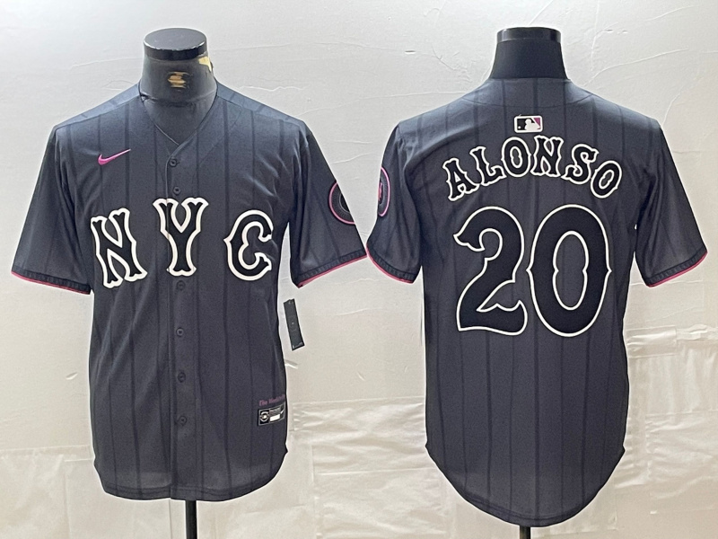Men's New York Mets #20 Pete Alonso Graphite 2024 City Connect Limited Stitched Baseball Jersey 1 Men's New York Mets #20 Pete Alonso Graphite 2024 City Connect Limited Stitched Baseball Jersey 1