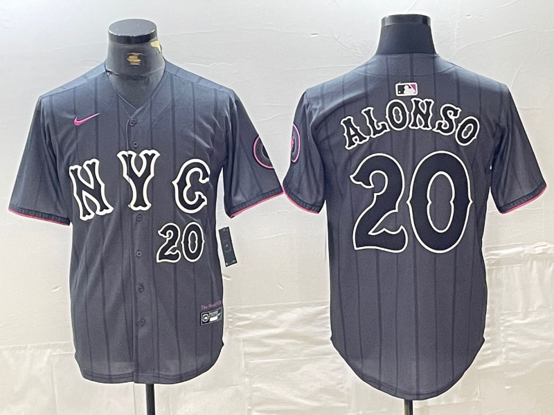 Men's New York Mets #20 Pete Alonso Graphite 2024 City Connect Limited Stitched Baseball Jersey 3 Men's New York Mets #20 Pete Alonso Graphite 2024 City Connect Limited Stitched Baseball Jersey 3