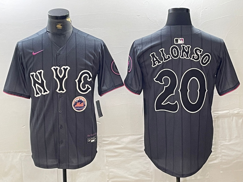 Men's New York Mets #20 Pete Alonso Graphite 2024 City Connect Limited Stitched Baseball Jersey Men's New York Mets #20 Pete Alonso Graphite 2024 City Connect Limited Stitched Baseball Jersey