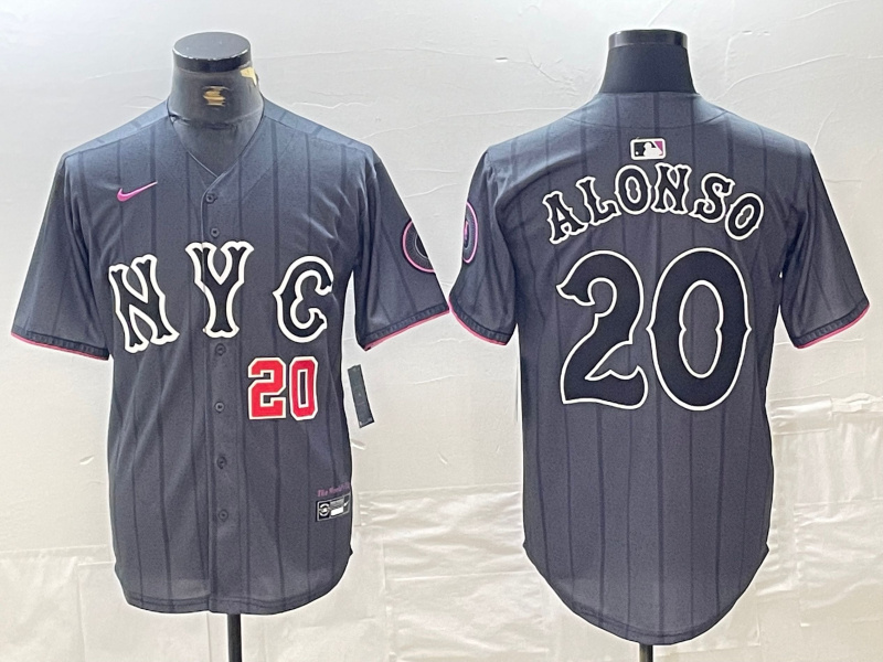 Men's New York Mets #20 Pete Alonso Graphite 2024 City Connect Limited Stitched Baseball Jersey 7 Men's New York Mets #20 Pete Alonso Graphite 2024 City Connect Limited Stitched Baseball Jersey 7