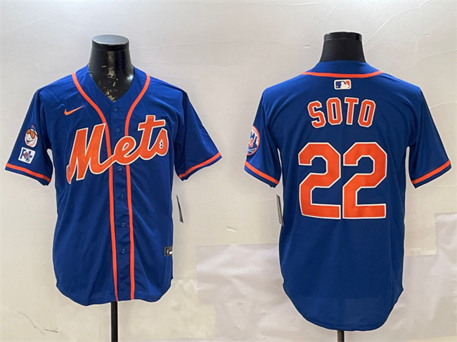 Men's New York Mets #22 Juan Soto Royal 2025 Spring Training Alternate Limited Stitched Baseball Jersey Men's New York Mets #22 Juan Soto Royal 2025 Spring Training Alternate Limited Stitched Baseball Jersey