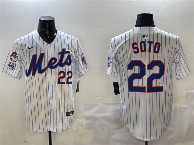 Men's New York Mets #22 Juan Soto White 2025 Spring Training Home Limited Stitched Baseball Jersey Men's New York Mets #22 Juan Soto White 2025 Spring Training Home Limited Stitched Baseball Jersey