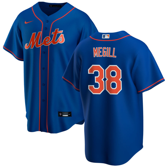 Men's New York Mets #38 Tylor Megill Royal Cool Base Stitched Baseball Jersey Men's New York Mets #38 Tylor Megill Royal Cool Base Stitched Baseball Jersey