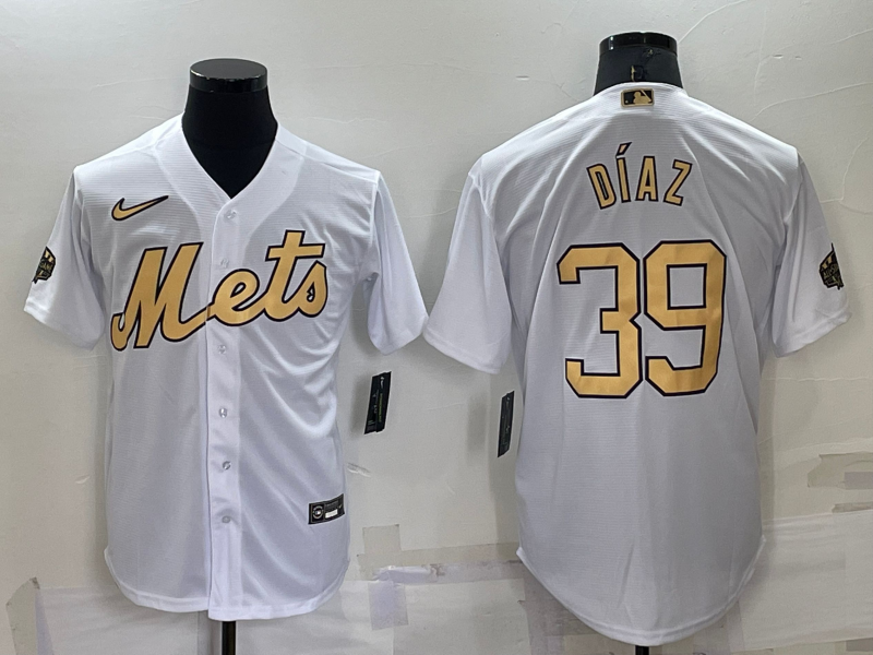Men's New York Mets #39 Edwin Díaz 2022 All-Star White Cool Base Stitched Baseball Jersey Men's New York Mets #39 Edwin Díaz 2022 All-Star White Cool Base Stitched Baseball Jersey