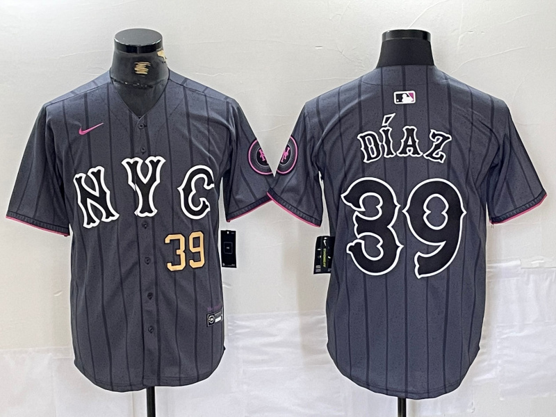 Men's New York Mets #39 Edwin Díaz Graphite 2024 City Connect Limited Stitched Baseball Jersey 7 Men's New York Mets #39 Edwin Díaz Graphite 2024 City Connect Limited Stitched Baseball Jersey 7