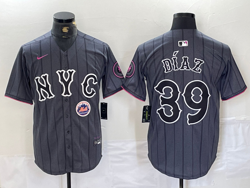 Men's New York Mets #39 Edwin Díaz Graphite 2024 City Connect Limited Stitched Baseball Jersey 9