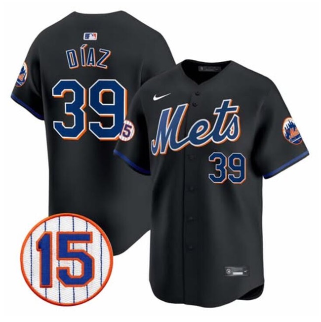 Men's New York Mets #39 Edwin Diaz Black Jerry Grote Patch Vapor Premier Limited Stitched Baseball Jersey Men's New York Mets #39 Edwin Diaz Black Jerry Grote Patch Vapor Premier Limited Stitched Baseball Jersey