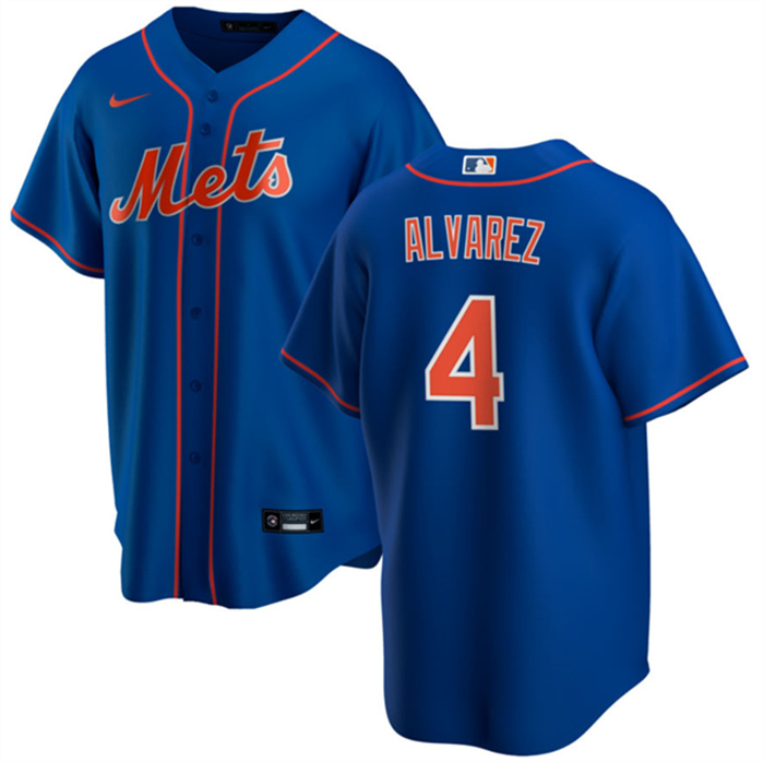 Men's New York Mets #4 Francisco álvarez Royal Cool Base Stitched Baseball Jersey Men's New York Mets #4 Francisco álvarez Royal Cool Base Stitched Baseball Jersey