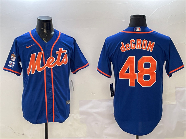 Men's New York Mets #48 Jacob DeGrom Royal 2025 Spring Training Cool Base Stitched Baseball Jersey Men's New York Mets #48 Jacob DeGrom Royal 2025 Spring Training Cool Base Stitched Baseball Jersey