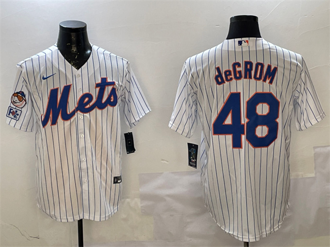Men's New York Mets #48 Jacob DeGrom White 2025 Spring Training Cool Base Stitched Baseball Jersey Men's New York Mets #48 Jacob DeGrom White 2025 Spring Training Cool Base Stitched Baseball Jersey