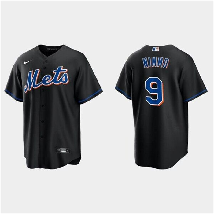 Men's New York Mets #9 Brandon Nimmo Black Cool Base Stitched Baseball Jersey Men's New York Mets #9 Brandon Nimmo Black Cool Base Stitched Baseball Jersey