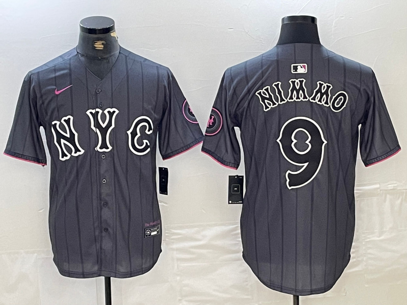 Men's New York Mets #9 Brandon Nimmo Graphite 2024 City Connect Limited Stitched Baseball Jersey 1 Men's New York Mets #9 Brandon Nimmo Graphite 2024 City Connect Limited Stitched Baseball Jersey 1