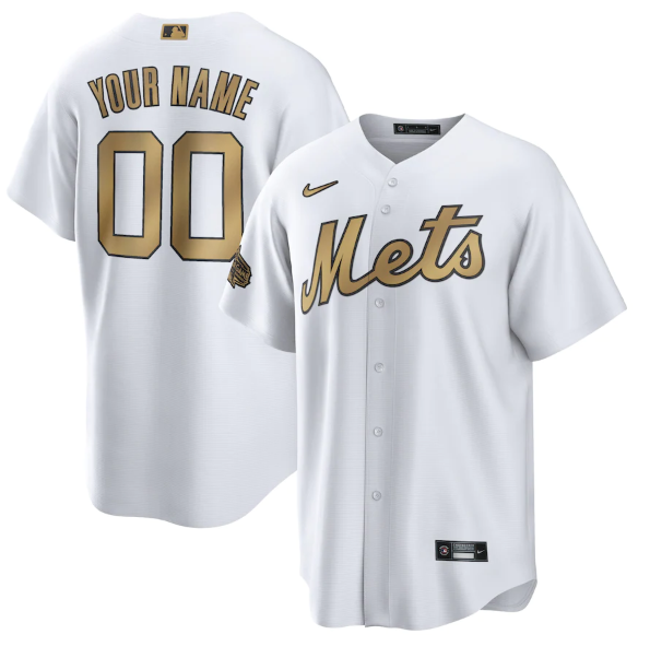 Men's New York Mets Active Player Custom 2022 All-Star White Cool Base Stitched Baseball Jersey Men's New York Mets Active Player Custom 2022 All-Star White Cool Base Stitched Baseball Jersey