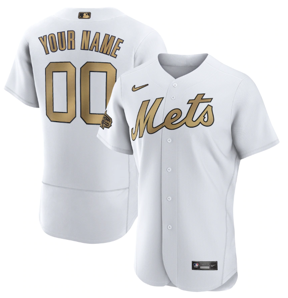 Men's New York Mets Active Player Custom 2022 All-Star White Flex Base Stitched MLB Jersey Men's New York Mets Active Player Custom 2022 All-Star White Flex Base Stitched MLB Jersey