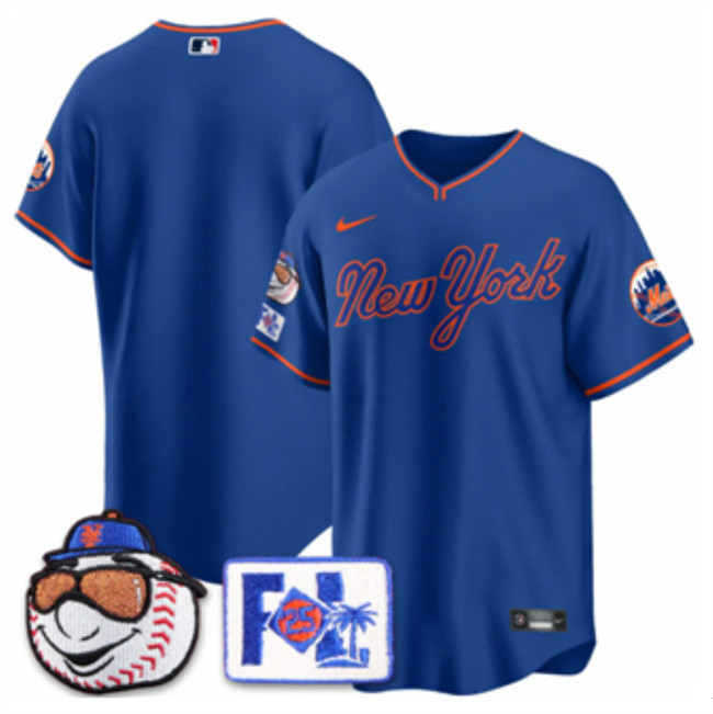 Men's New York Mets Blank Royal 2025 Spring Training Stitched Baseball Jersey Men's New York Mets Blank Royal 2025 Spring Training Stitched Baseball Jersey