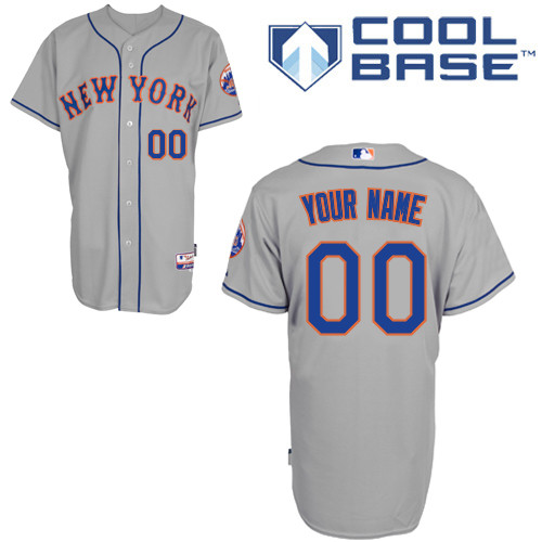 Men's New York Mets Customized Gray Jersey Men's New York Mets Customized Gray Jersey