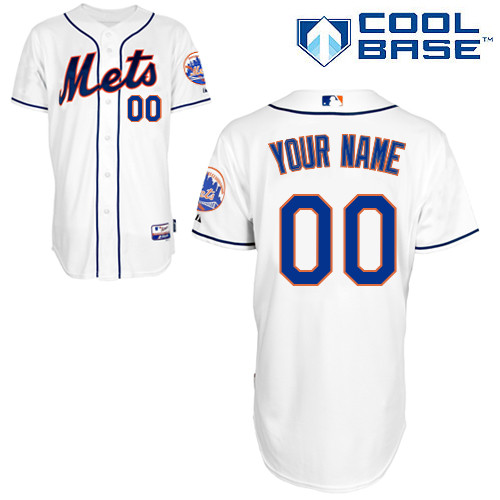 Men's New York Mets Customized White Jersey Men's New York Mets Customized White Jersey
