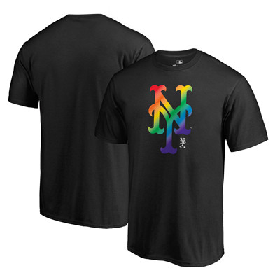 Men's New York Mets Fanatics Branded Pride Black T-Shirt Men's New York Mets Fanatics Branded Pride Black T-Shirt