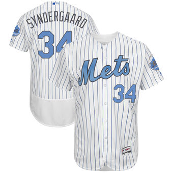 Men's New York Mets Noah Syndergaard Majestic White Father's Day FlexBase Jersey