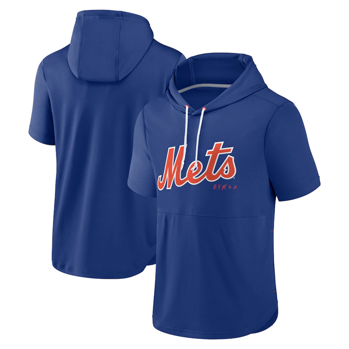 Men's New York Mets Royal Sideline Training Hooded Performance T-Shirt Men's New York Mets Royal Sideline Training Hooded Performance T-Shirt