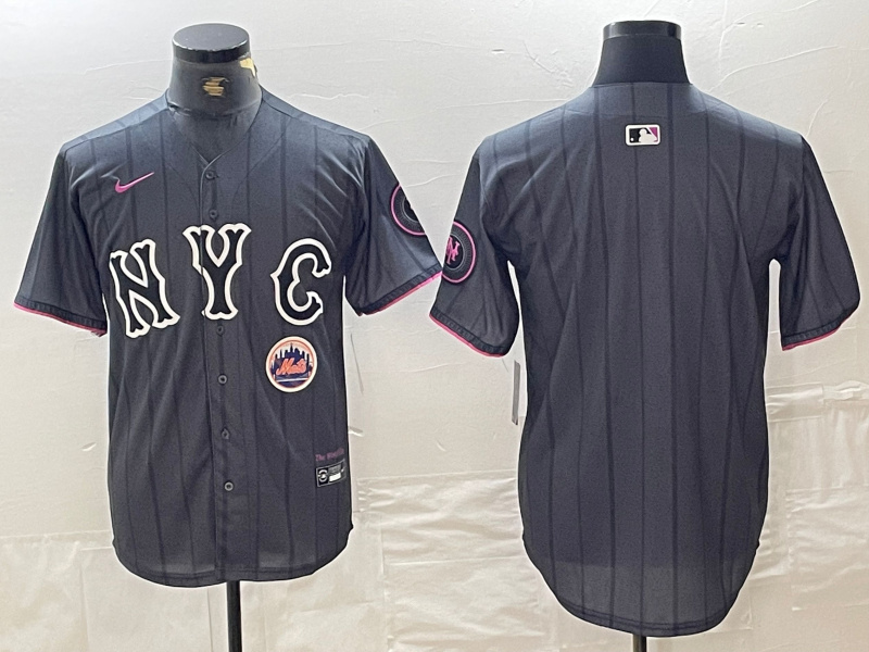 Men's New York Mets Team Big Logo Graphite 2024 City Connect Limited Stitched Baseball Jersey1 Men's New York Mets Team Big Logo Graphite 2024 City Connect Limited Stitched Baseball Jersey1
