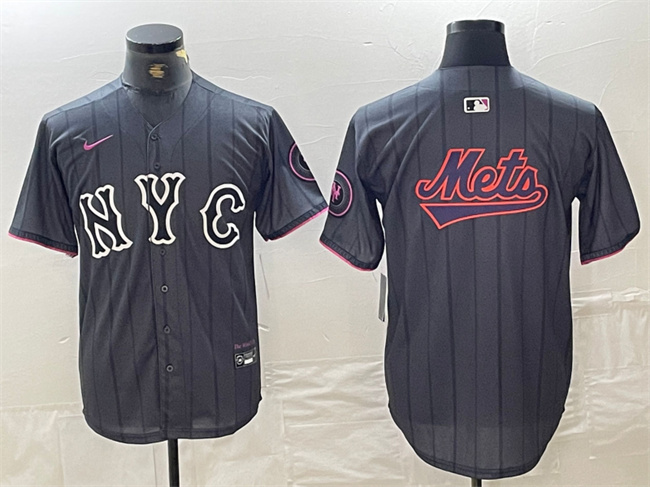 Men's New York Mets Team Big Logo Graphite 2024 City Connect Limited Stitched Baseball Jerseys 1 Men's New York Mets Team Big Logo Graphite 2024 City Connect Limited Stitched Baseball Jerseys 1