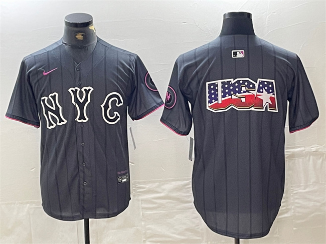 Men's New York Mets Team Big Logo Graphite 2024 City Connect Limited Stitched Baseball Jerseys Men's New York Mets Team Big Logo Graphite 2024 City Connect Limited Stitched Baseball Jerseys
