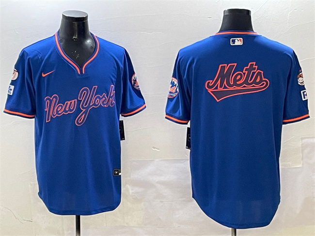 Men's New York Mets Team Big Logo Royal 2025 Spring Training Stitched Baseball Jersey Men's New York Mets Team Big Logo Royal 2025 Spring Training Stitched Baseball Jersey