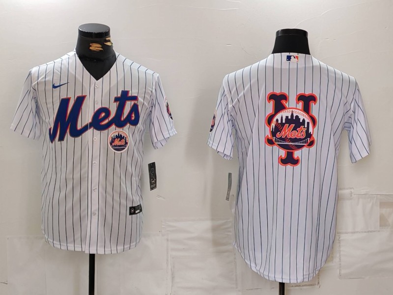 Men's New York Mets White Team Big Logo Cool Base Stitched Baseball Jersey 1 Men's New York Mets White Team Big Logo Cool Base Stitched Baseball Jersey 1