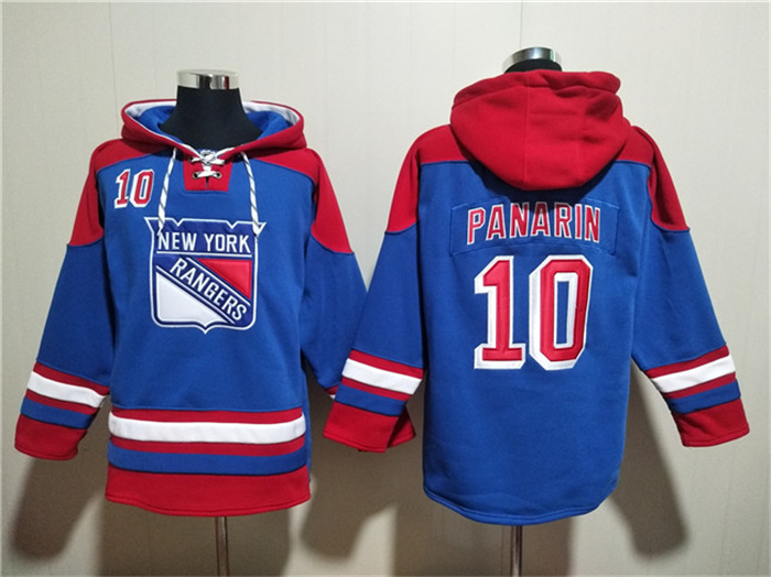 Men's New York Rangers #10 Artemi Panarin Blue Ageless Must-Have Lace-Up Pullover Hoodie Men's New York Rangers #10 Artemi Panarin Blue Ageless Must-Have Lace-Up Pullover Hoodie