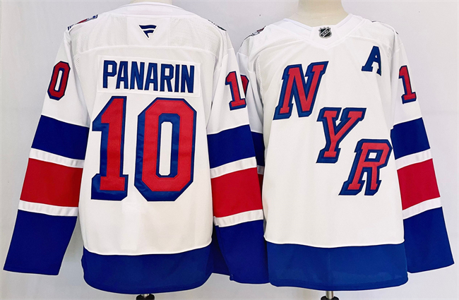 Men's New York Rangers #10 Artemi Panarin White 2024-25 Stadium Series Stitched Jersey Men's New York Rangers #10 Artemi Panarin White 2024-25 Stadium Series Stitched Jersey
