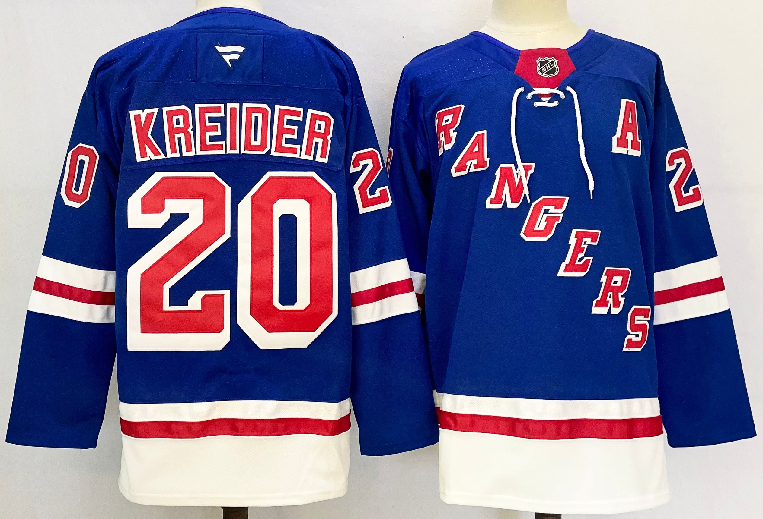 Men's New York Rangers #20 Chris Kreider Royal 2024-25 Home With A Patch Stitched Hockey Jersey Men's New York Rangers #20 Chris Kreider Royal 2024-25 Home With A Patch Stitched Hockey Jersey