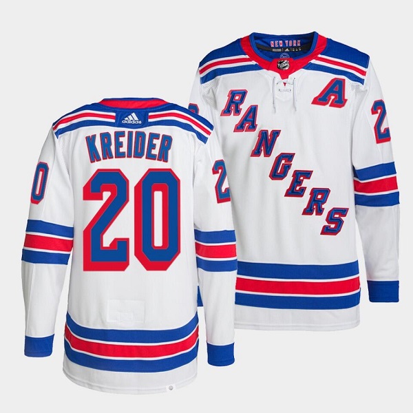 Men's New York Rangers #20 Chris Kreider White Stitched Jersey Men's New York Rangers #20 Chris Kreider White Stitched Jersey