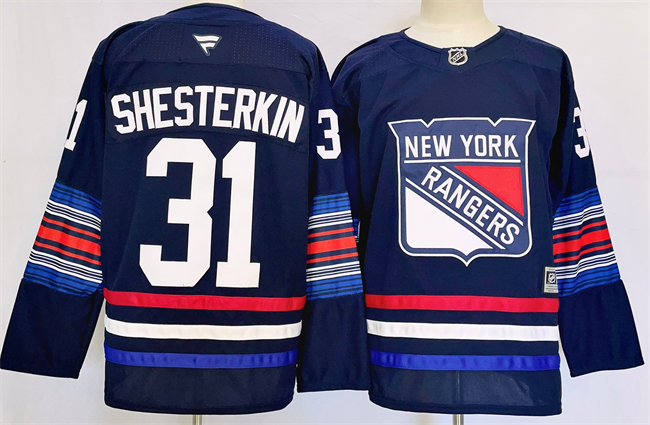 Men's New York Rangers #31 Igor Shesterkin Navy 2024-25 Stitched Jersey Men's New York Rangers #31 Igor Shesterkin Navy 2024-25 Stitched Jersey