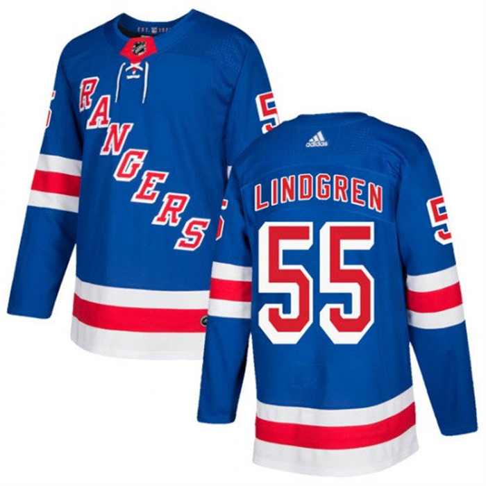 Men's New York Rangers #55 Ryan Lindgren Royal Stitched Jersey Men's New York Rangers #55 Ryan Lindgren Royal Stitched Jersey
