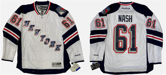 Men's New York Rangers #61 Rick Nash 2014 White Stitched Hockey Jersey Men's New York Rangers #61 Rick Nash 2014 White Stitched Hockey Jersey