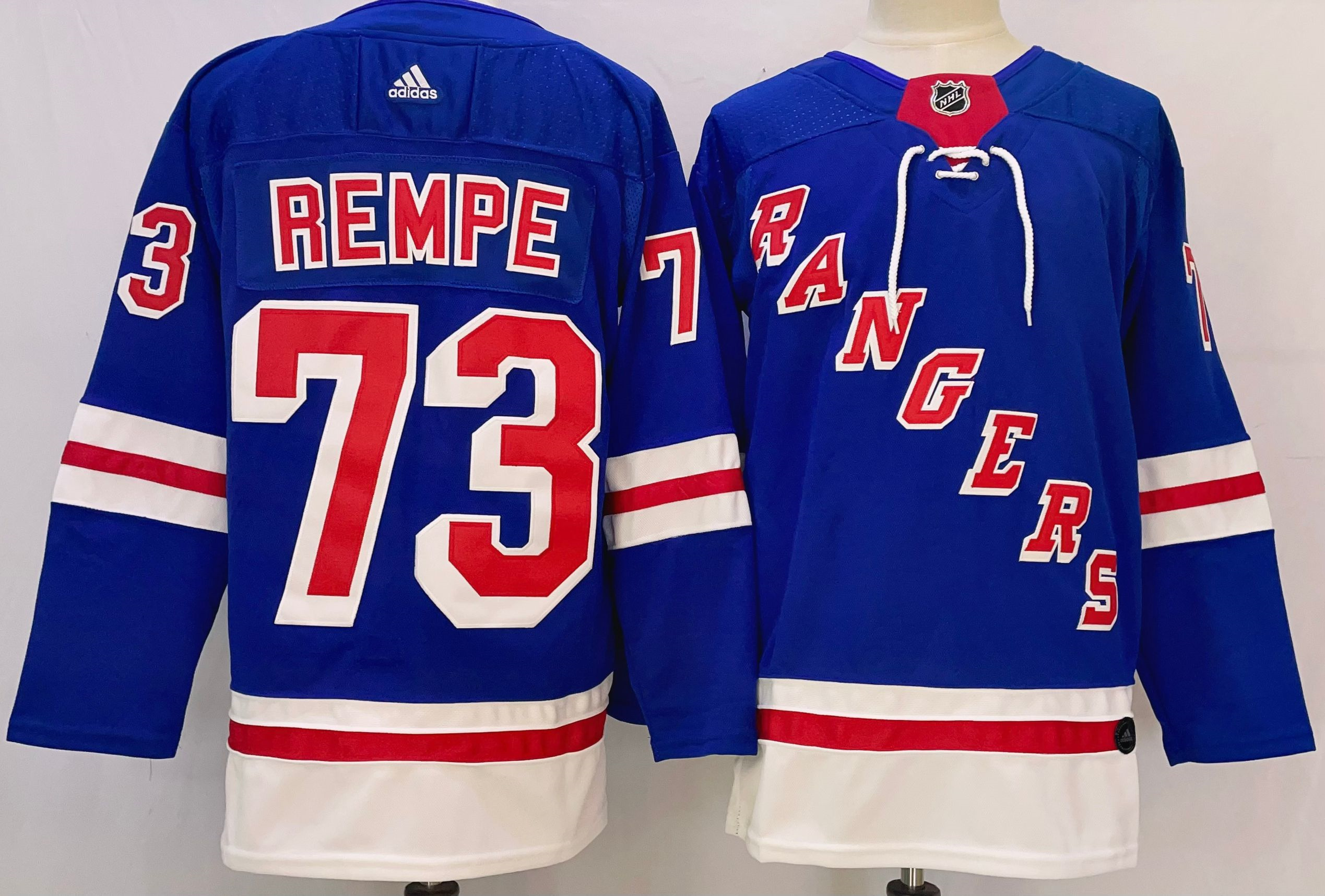 Men's New York Rangers #73 Matt Rempe Royal Stitched Jersey Men's New York Rangers #73 Matt Rempe Royal Stitched Jersey
