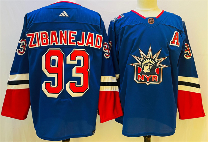 Men's New York Rangers #93 Mika Zibanejad Blue 2022-23 Reverse Retro Stitched Jersey Men's New York Rangers #93 Mika Zibanejad Blue 2022-23 Reverse Retro Stitched Jersey
