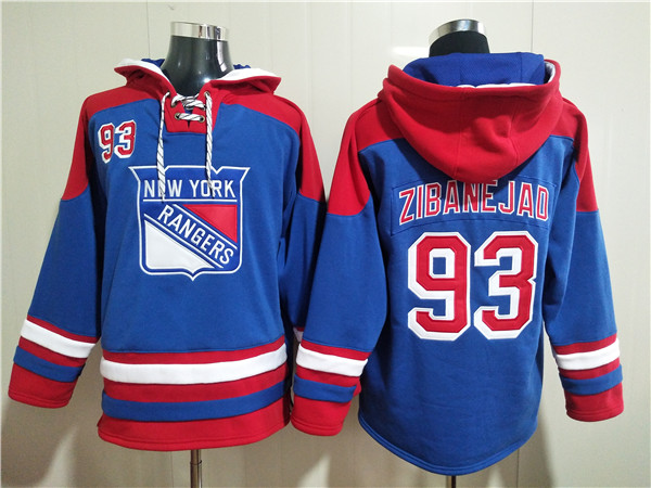 Men's New York Rangers #93 Mika Zibanejad Blue Ageless Must-Have Lace-Up Pullover Men's New York Rangers #93 Mika Zibanejad Blue Ageless Must-Have Lace-Up Pullover