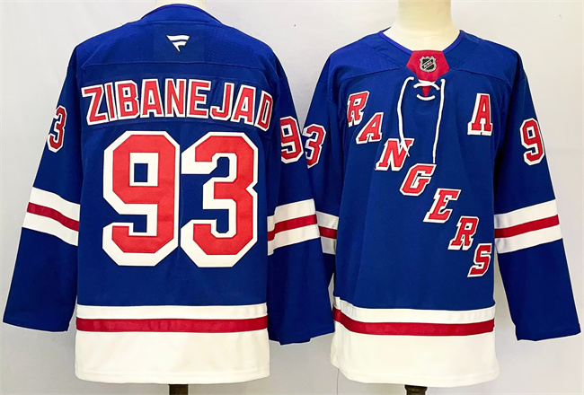 Men's New York Rangers #93 Mika Zibanejad Royal 2024-25 Home With A Patch Stitched Hockey Jersey Men's New York Rangers #93 Mika Zibanejad Royal 2024-25 Home With A Patch Stitched Hockey Jersey