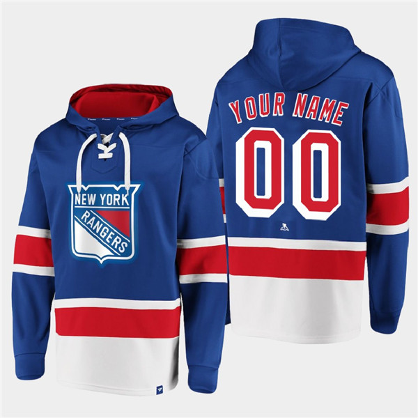 Men's New York Rangers Active Player Custom Royal All Stitched Sweatshirt Hoodie Men's New York Rangers Active Player Custom Royal All Stitched Sweatshirt Hoodie