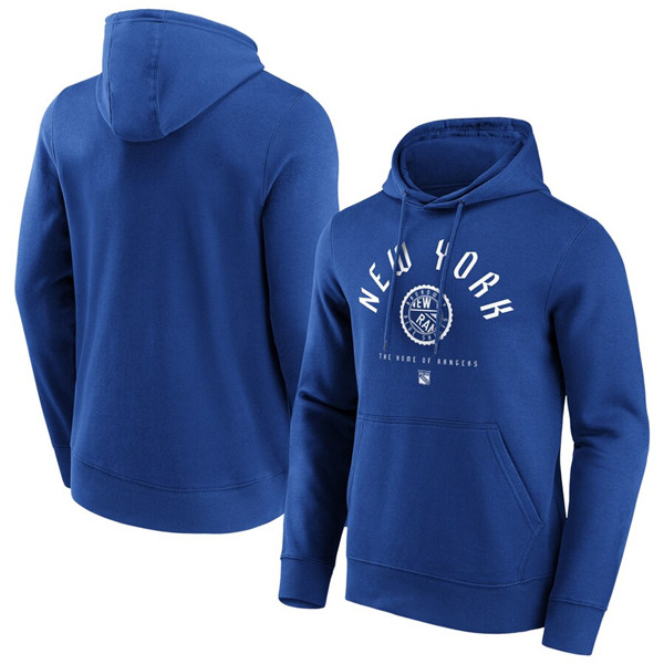 Men's New York Rangers Royal College Stamp Hoodie Men's New York Rangers Royal College Stamp Hoodie