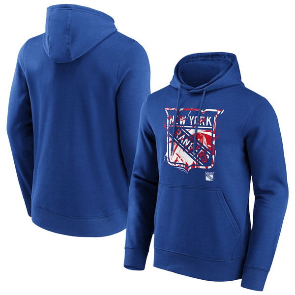 Men's New York Rangers Royal Marble Hoodie Men's New York Rangers Royal Marble Hoodie