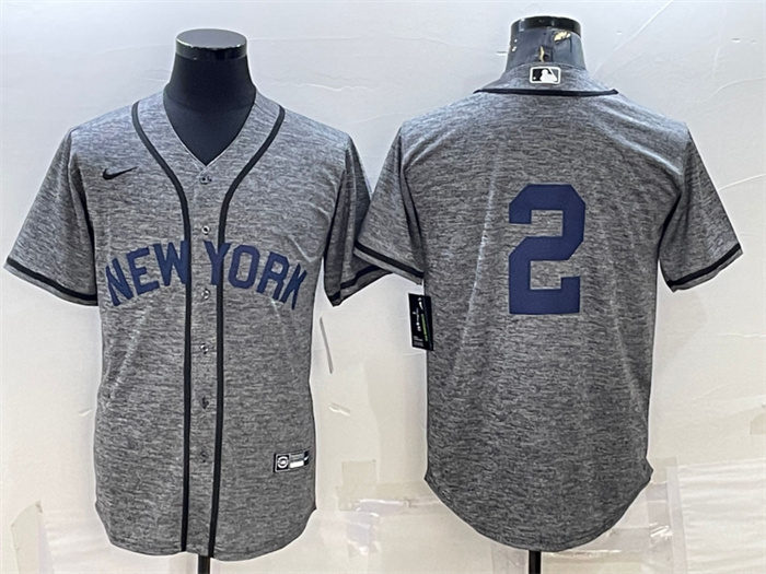 Men's New York Yankees #2 Derek Jeter Grey Cool Base Stitched JerseyS Men's New York Yankees #2 Derek Jeter Grey Cool Base Stitched JerseyS